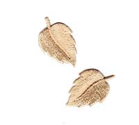 Patch Ecusson Thermocollant 2 x Petite Feuille Plume Coloris Ecru 2 x 3 cm
