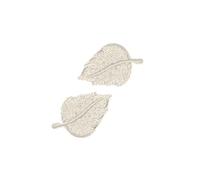 Patch Ecusson Thermocollant 2 x Petite Feuille Plume Coloris Ivoire 2 x 3 cm