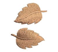 Patch Ecusson Thermocollant 2 x Petite Feuille Plume Coloris Marron 2 x 3 cm