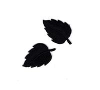Patch Ecusson Thermocollant 2 x Petite Feuille Plume Coloris Noir 2 x 3 cm