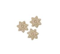Patch Ecusson Thermocollant 3 x Petite Fleurs Coloris Beige 1,50 x 1,50 cm