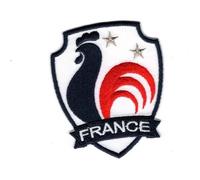 Patch Ecusson Thermocollant Blason coq France français 5,50 x 6,50 cm