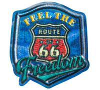Patch Ecusson Thermocollant Blason Route 66 5 x 5,50 cm