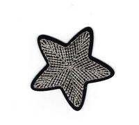 Patch Ecusson Thermocollant Etoile Broderie Fil Argent 4,50 x 4,50 cm