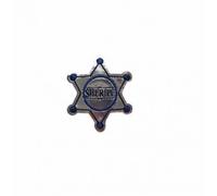 Patch Ecusson Thermocollant Insigne de Shériff argent brillant 3,50 x 4 cm