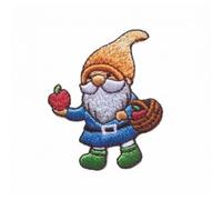 Patch Ecusson Thermocollant Nain de jardin Bonnet Orange 3,50 x 4,50 cm