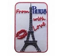 Patch Ecusson Thermocollant Paris Tour Eiffel avec Amour 4,40 x 6,50 cm