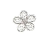 Patch Ecusson Thermocollant Petite Fleur Coloris Blanc gris 4 x 4 cm