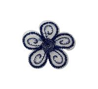 Patch Ecusson Thermocollant Petite Fleur Coloris Bleu 4 x 4 cm