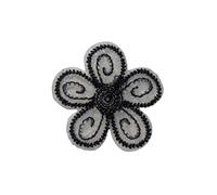 Patch Ecusson Thermocollant Petite Fleur Coloris Noir 4 x 4 cm