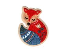 Patch Ecusson Thermocollant Renard jardin nordique 4 X 5,50 cm