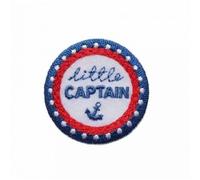 Patch Ecusson Thermocollant rond Little Captain ancre marine 3,50 x 3,50 cm