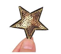 Patch Étoiles À Paillettes, 10 Pièces, Autocollants, Appliques En Tissu Brodées Repasser Sur Manteaux, Pantalons Jean, Accessoire De Badge, DIY Bricolage Pour Réparation(Gold)