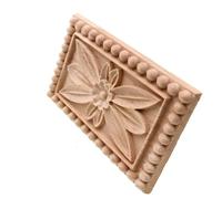 Patch floral rectangulaire en bois