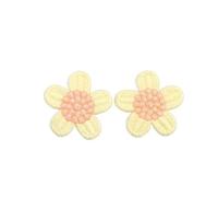 Patch for raccommoder les vêtements, 40mm 30 pièces, Appliques de broderie de fleurs au Crochet, à repasser et à coudre for jeans, vestes et vêtements(Yello)