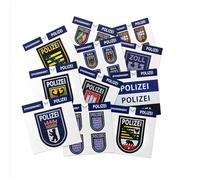 Patch Force - Autocollants police - Grand kit d'autocollants de la police - Pour enfants, policiers et collectionneurs à coller sur vélo, Bobby Car, sac d'école, voiture, gourde, porte-bloc