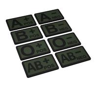 Patch Force - Groupe sanguin - Patch tactique en caoutchouc groupe sanguin 0 (couleur : olive) comme équipement pour l'armée, la police, les pompiers et les militaires - Patch en caoutchouc PVC 5 cm x