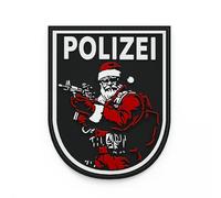 Patch Force Patch de Noël police (coloré) - Comme badge pour uniforme de police, gilet de protection, sac d'intervention, veste, costume ou sac à dos - Patch velcro 3D en caoutchouc