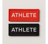Patch Force Patch textile Athlete en rouge ou noir 7,0 x 3,0 cm - Pour les sportifs et les athlètes comme équipement à fixer sur un gilet, un sac à dos ou une veste - tissé, brodé, textile