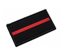 Patch Force - Patch textile fin Red Line 7,5 cm x 4,0 cm - Comme insigne de solidarité avec pompiers et service de sauvetage - Tissé, brodé - Patch de solidarité