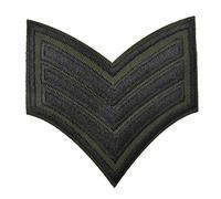 Patch galon 3 chevrons armée militaire, écusson thermocollant armée grade sergent chef pour customisation de vêtements et accessoires, 7 cm