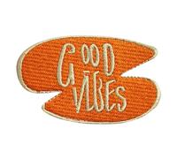 Patch Good Vibes - Positive Vibes - Humurous - Écusson brodé à thermocoller ou à coudre pour vêtements, etc. - 7 x 4,5 cm