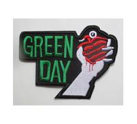 Patch Groupe Green Day Vert 11x8cm Main Qui Serre Un Coeur Écusson Veste Blouson Rock Roll