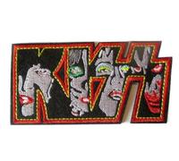 patch groupe kiss visage petit 10x5 cm rouge ecusson thermocollant hard rock