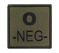 A10 Equipment Groupe SANGUIN O NÉGATIF BRODÉ sur Tissu Vert Olive Patch, 5 x 5 cm Mixte