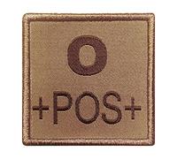A10 Equipment Groupe SANGUIN O Positif BRODÉ sur Tissu Tan Patch, Beige, 5 x 5 cm Mixte