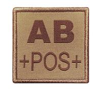 A10 Equipment Groupe SANGUIN AB Positif BRODÉ sur Tissu Tan Patch, Beige, 5 x 5 cm Mixte