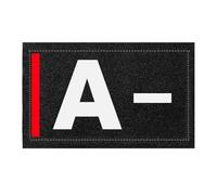Patch Groupe Sanguin Tactique Auto-agrippant, 8 x 5 cm, Identification Militaire, Fabriqué en France (A-)
