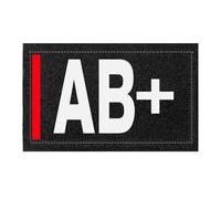 Patch Groupe Sanguin Tactique Auto-agrippant, 8 x 5 cm, Identification Militaire, Fabriqué en France (AB+)