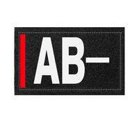Patch Groupe Sanguin Tactique Auto-agrippant, 8 x 5 cm, Identification Militaire, Fabriqué en France (AB-)