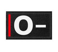 Patch Groupe Sanguin Tactique Auto-agrippant, 8 x 5 cm, Identification Militaire, Fabriqué en France (O-)