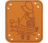 Patch Hand Made girl - set of 4 - 40x35 mm - Brown