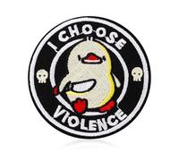 Patch I Choose Violence, 7,87cm Patchs de Moral Drôle Patch de Mème Brodé avec Support Auto-Agrippant Patchs Appliqués pour Sacs à Dos Vestes Chapeaux Harnais pour Chien Gilets