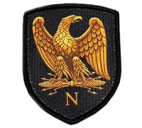 Patch impérial Napoléon noir - Blason Napoléon Bonaparte - Patch militaire pour sacs à dos uniforme, airsoft et reconstructions historiques