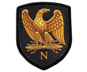 Patch impérial Napoléon noir - Blason Napoléon Bonaparte - Patch militaire pour sacs à dos uniforme, airsoft et reconstructions historiques
