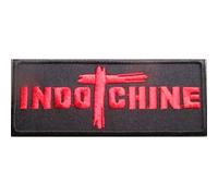 Patch Indochine Noir Rouge 10.5x4 Cm Écusson Rock Roll Thermocollant
