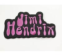 patch jimi hendrix noir et rose 9x4.5cm rock roll écusson thermocollant biker