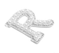 Patch lettre de mariage pour veste, chapeau, sac décoratif (G) | Mélange de perles artificielles et de diamants, finition étincelante, dos, 10,5 cm de long, design personnalisé facile