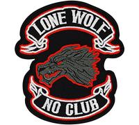 Patch LONEWOLF Lone Wolf No Club Pack Biker Motorcycleclub MC Écusson