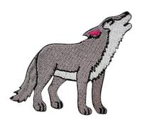 Patch loup, patch bébé loup, patch animal, patch de dessin animé, patch pour enfants, patch brodé à repasser ou à coudre pour vêtements, etc. 8 x 6 cm
