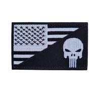 Patch MateyCo avec Velcro Communauté de Madrid, communauté de Valence, tissé officiel 8 cm x 5 cm pour sac à dos, gilet, casquettes. Patch pour vêtements militaires et motards (USA Punisher)