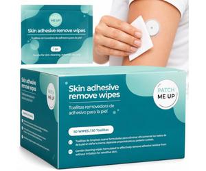 Patch Me Up Lingettes Dissolvant Adhésif Peau, 50 u - Capteur & Patchs | Retire les résidus de colle en quelques secondes : formule à l’Aloe Vera, sans parfum, pensée pour les peaux sensibles