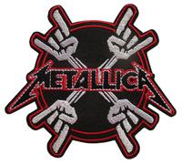 Patch Metallica Mains Signé Hard Rock 10x9cm Écusson Thermocollant