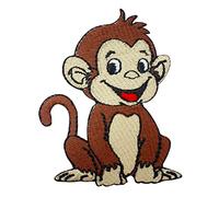 Patch mignon singe, animal, singe, patch de dessin animé, ecusson de comptines pour enfants, patch brodé thermocollant ou coudre pour vêtements, etc. 8 x 5 cm