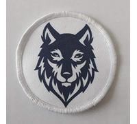 Patch motard loup solitaire