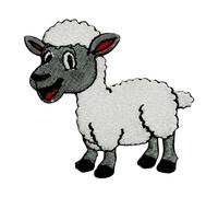 Patch mouton, écusson agneau, animal de la ferme, patch mouton noir, patch de dessin animé, écusson pour enfants, patch brodé à repasser ou à coudre pour vêtements, etc. 7 x 6,5 cm